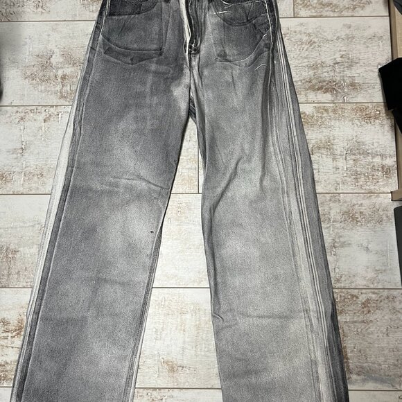 Zara TRF Metallic Mid Rise Denim Black - Picture 3 of 3